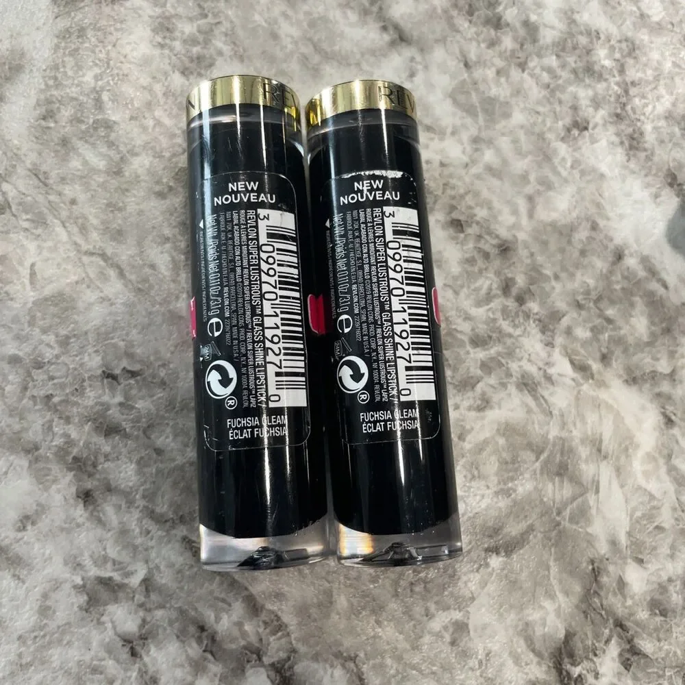 TWO Revlon Super Lustrous Shine Lipstick 022 Fuchsia Gleam Lot of 2 New Sealed
